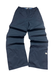 Sötétkék Nike streetwear nadrág, elasztikus derékkal és logóval, vintage stílusban