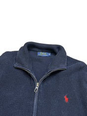 Polo Ralph Lauren Navy Full Zip Knit Pulover (M)
