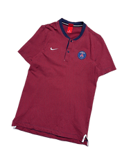 Nike piros-kék csíkos rövid ujjú férfi streetwear póló, Paris logóval