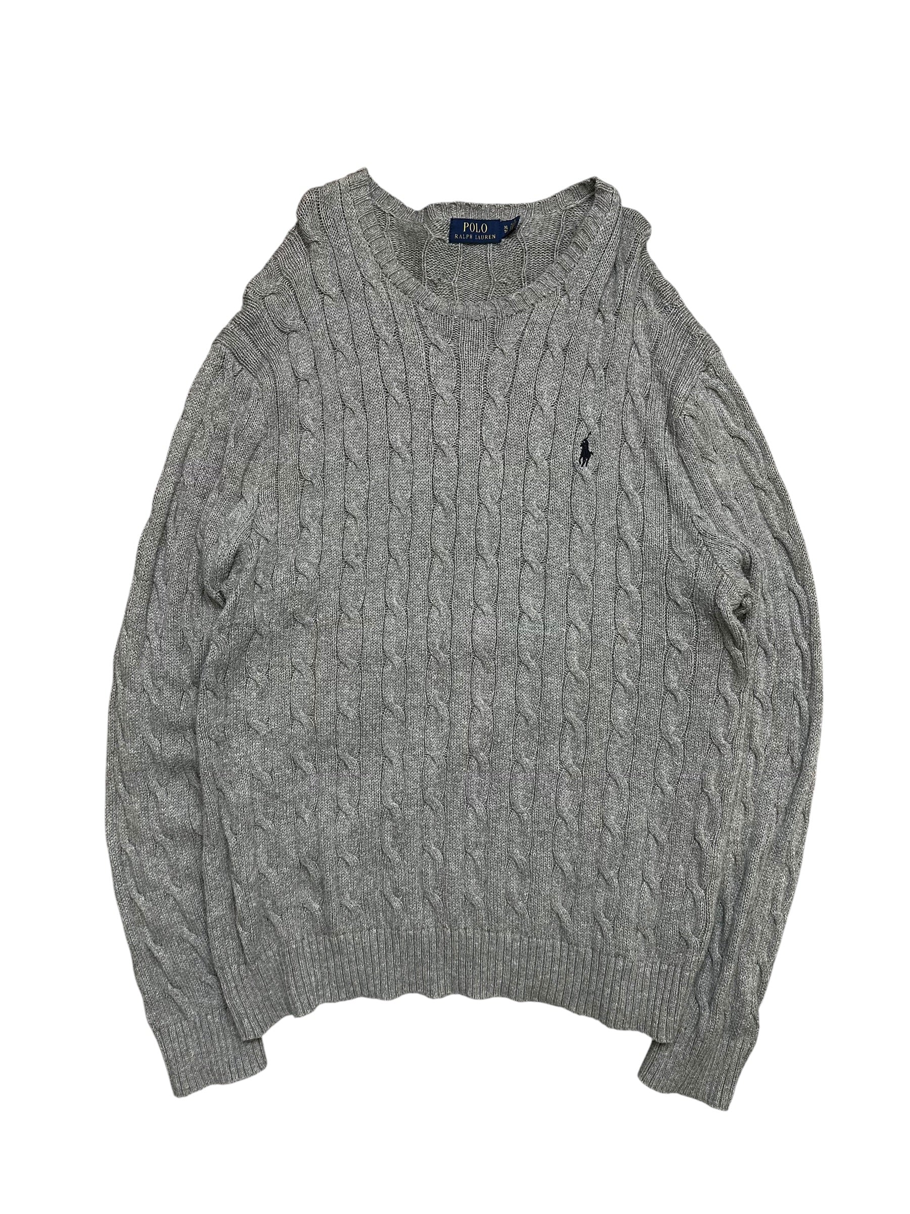 Polo Ralph Lauren Grey Cable Knit Crewneck (XL)