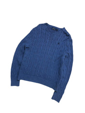 Polo Ralph Lauren Blue Cable Knit Crewneck (M)