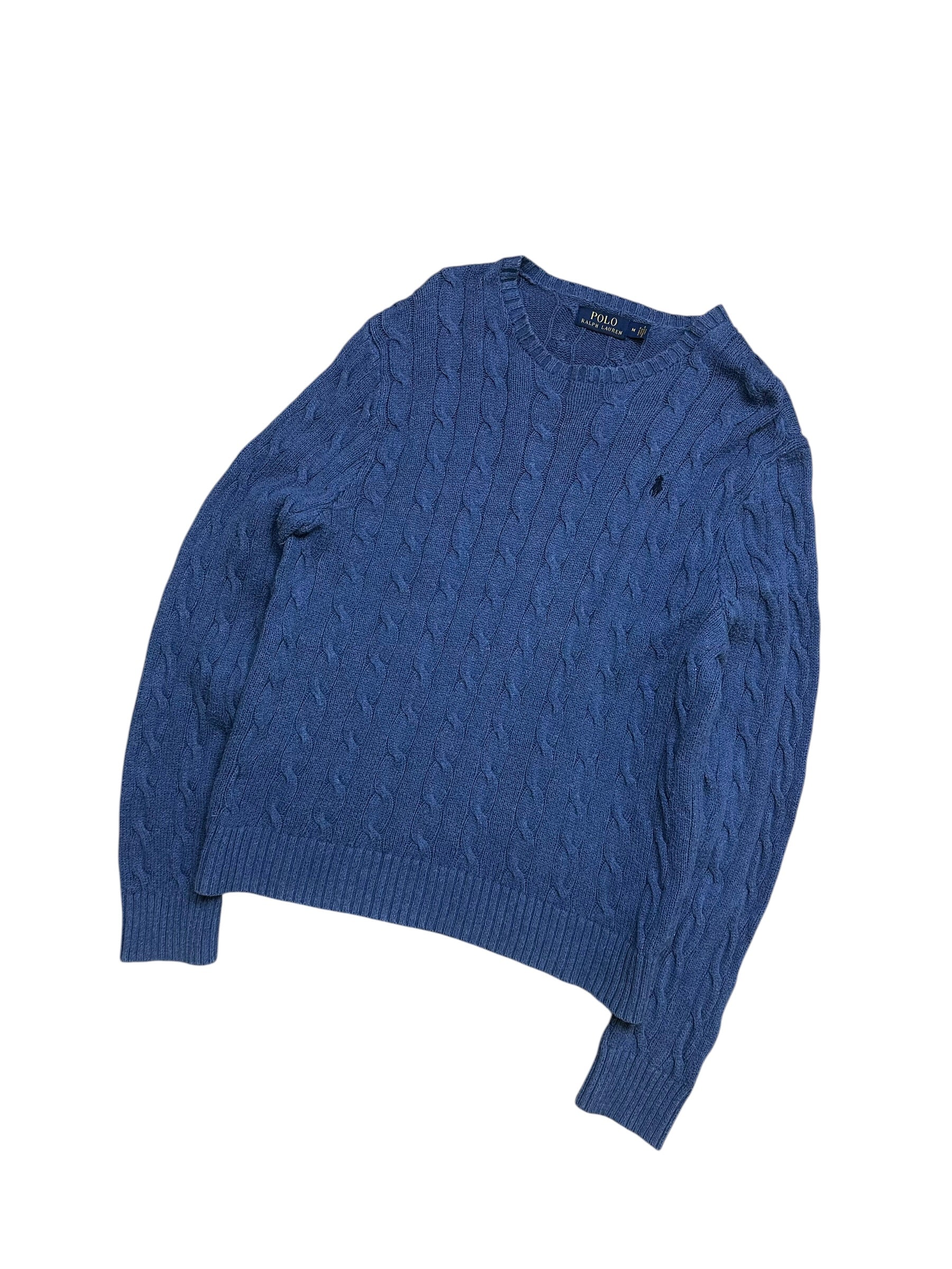 Polo Ralph Lauren Blue Cable Knit Crewneck (M)