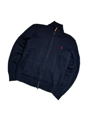 Polo Ralph Lauren Navy Full Zip Knit Pulover (M)