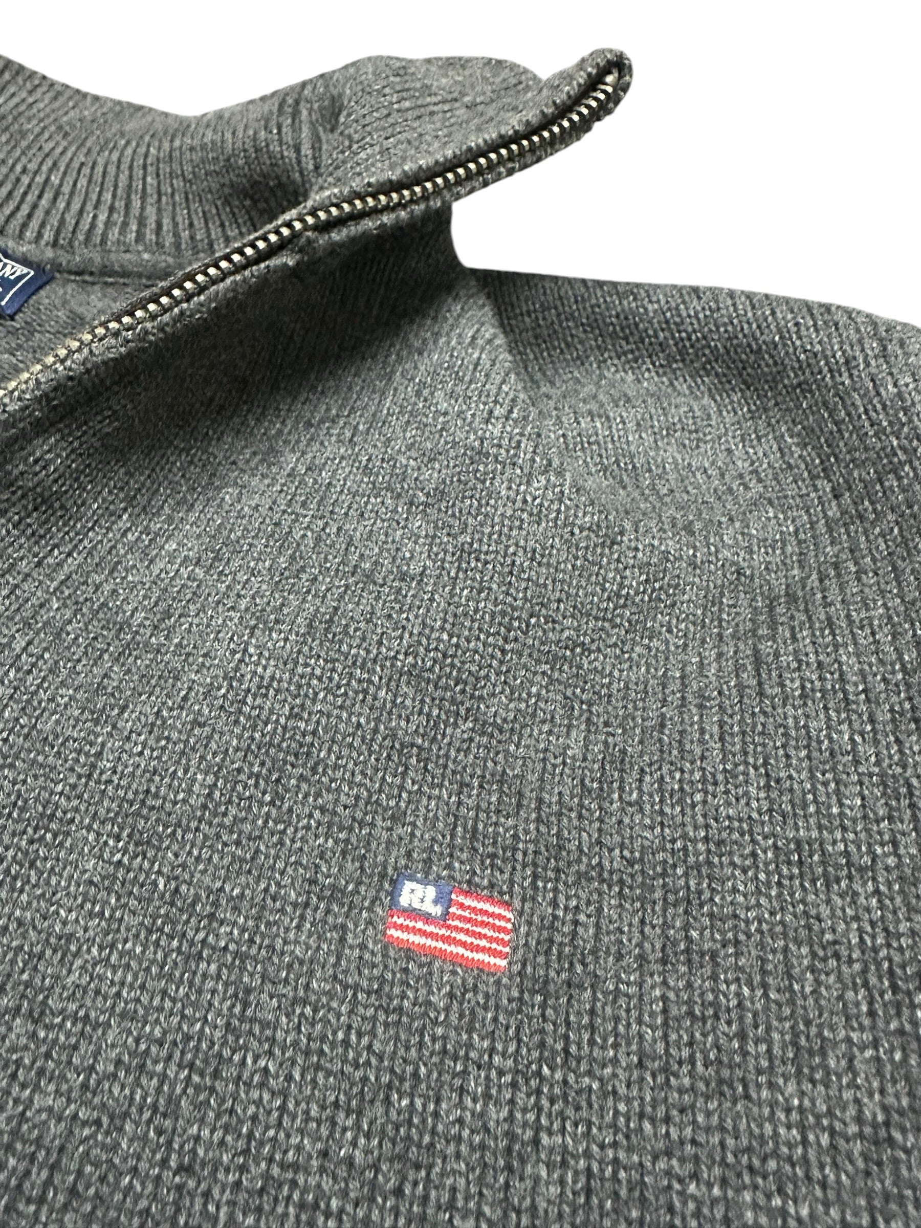 Polo Jeans Co. Ralph Lauren Vintage USA Flag 1/4 Quarter Zip Up (L)