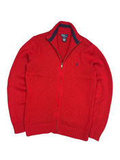 Polo Ralph Lauren Red Full Zip Knit Pulover (M)