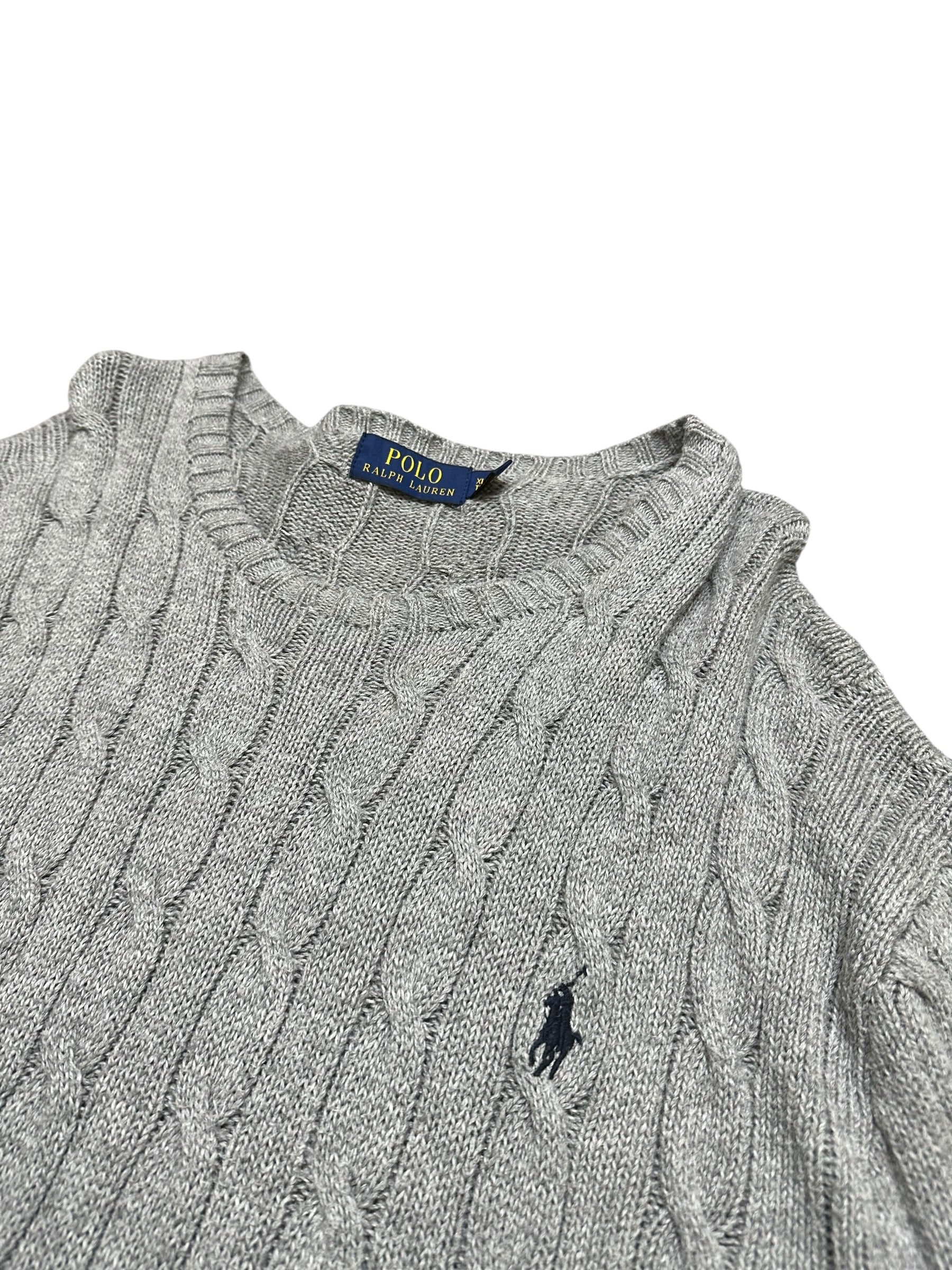 Polo Ralph Lauren Grey Cable Knit Crewneck (XL)