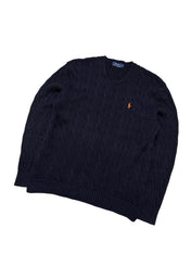 Polo Ralph Lauren Navy Cable Knit Crewneck (L)