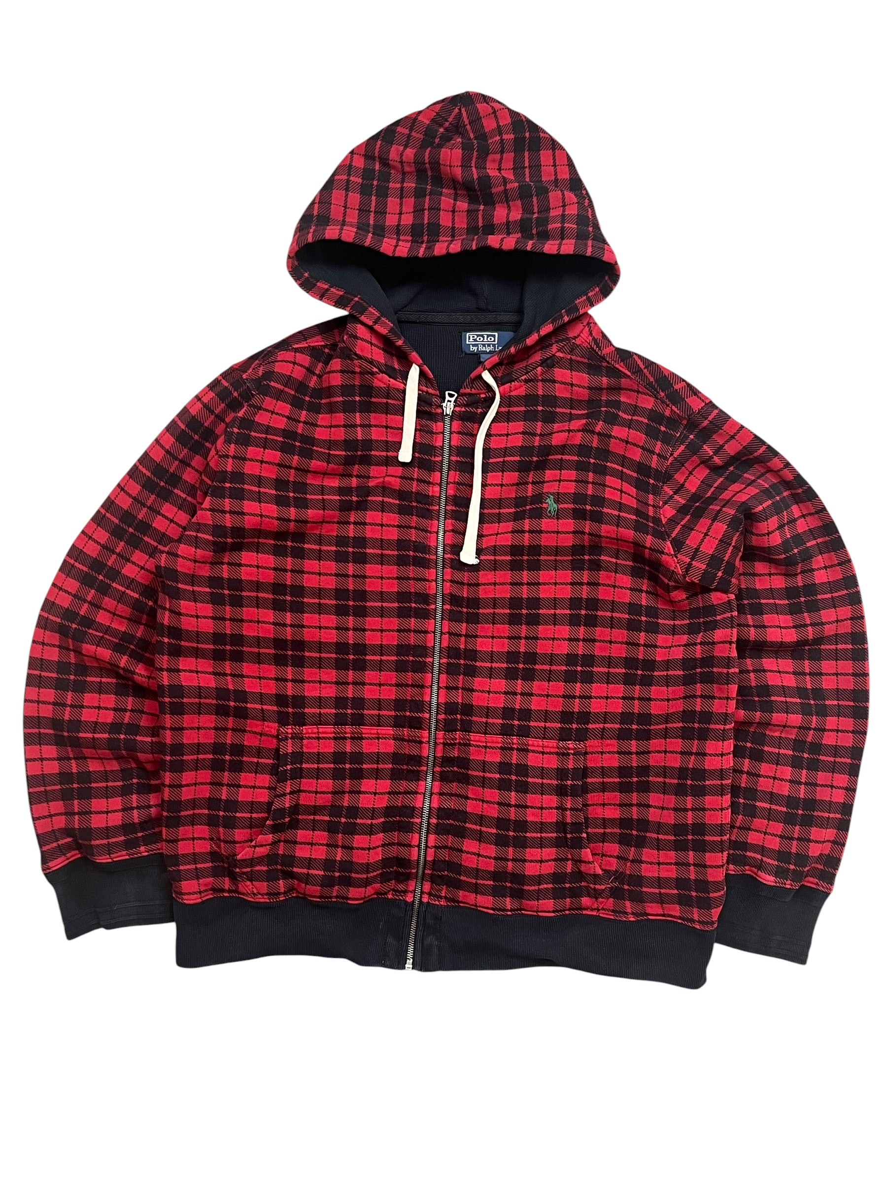 Polo Ralph Lauren Plaid Full Zip Up Hoodie (XL)