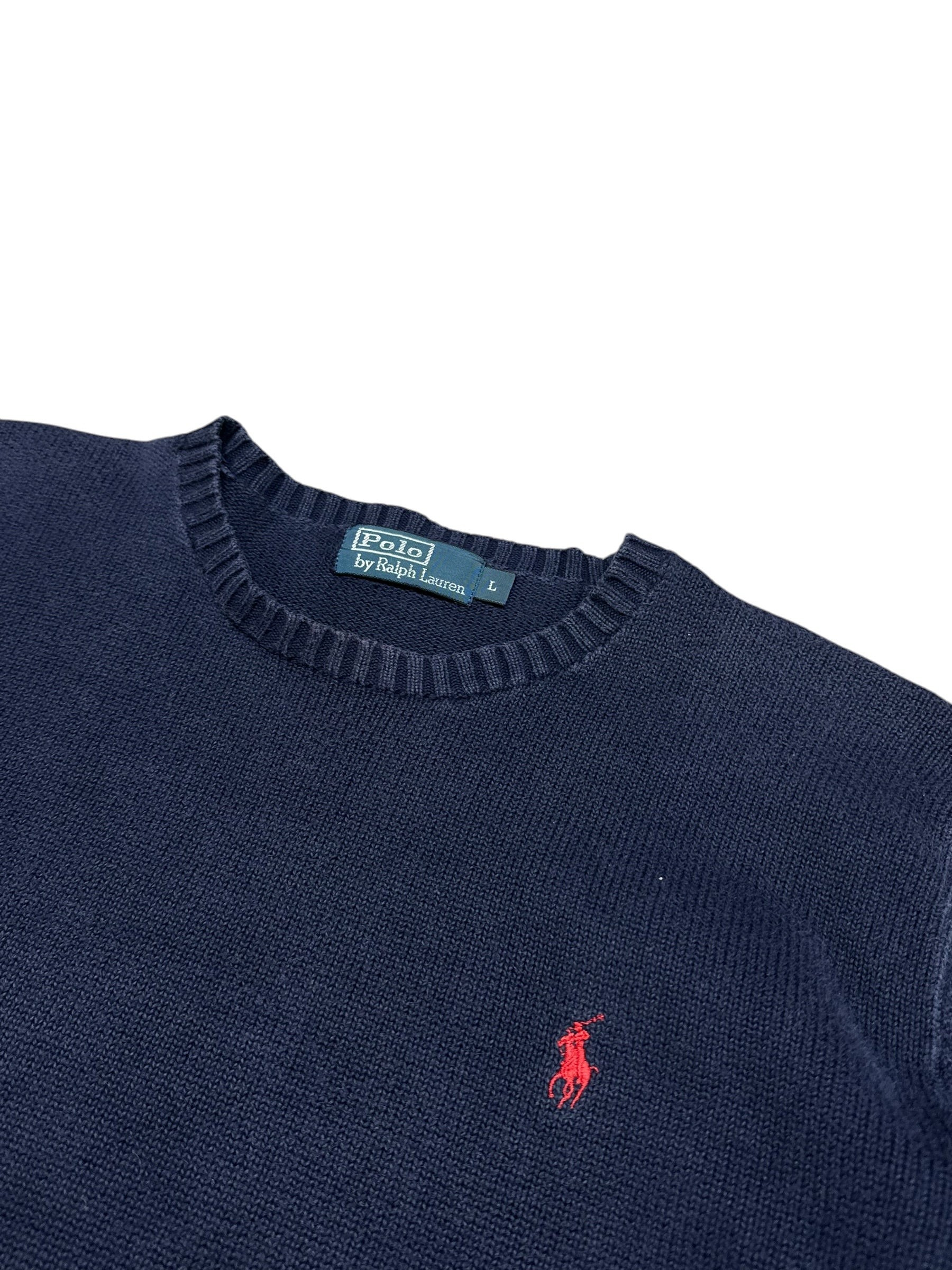 Polo Ralph Lauren Vintage Navy Knitted Crewneck (L)