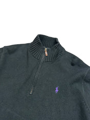 Polo Ralph Lauren Black Full Zip Knit Pulover (XL)