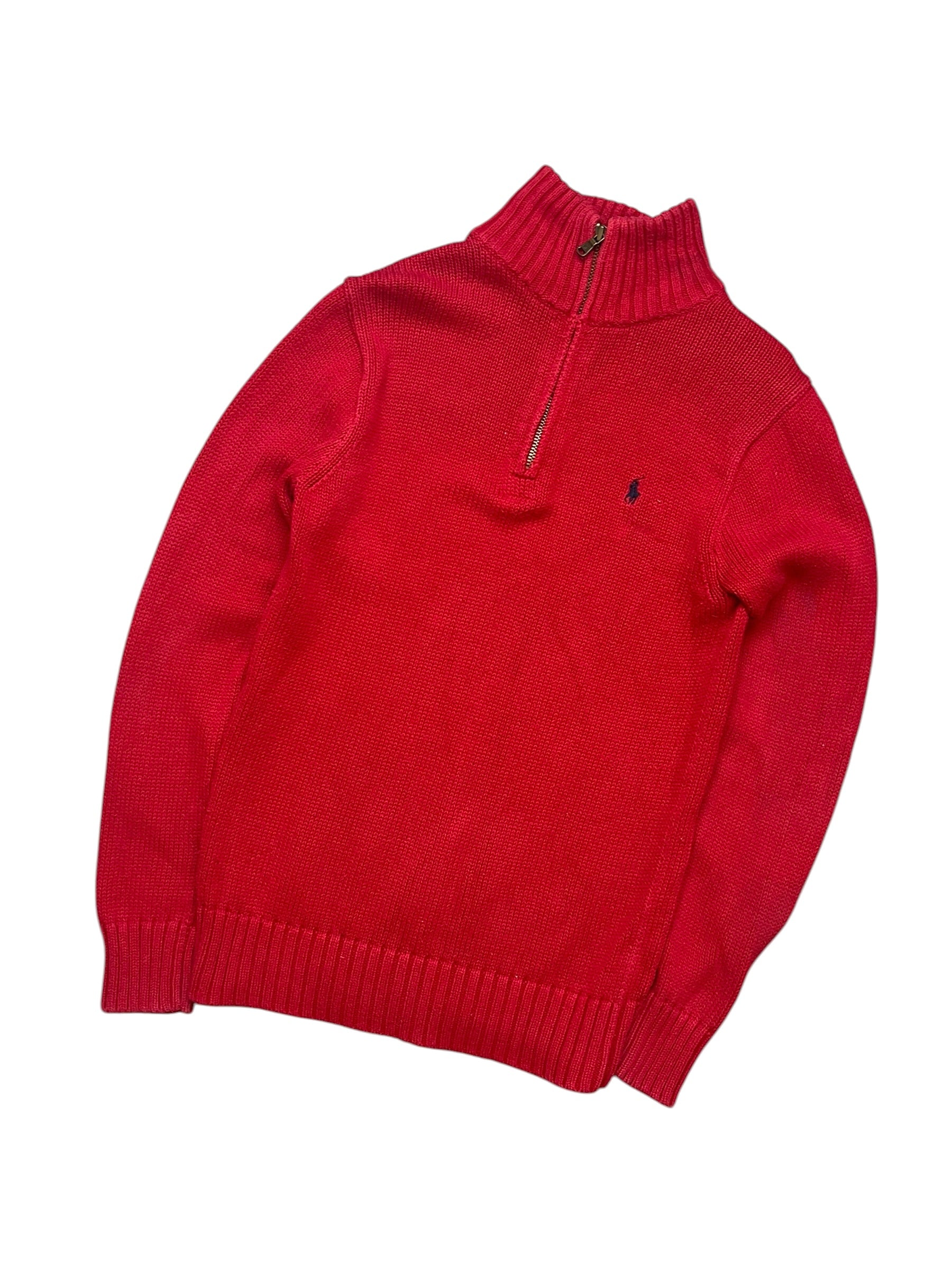 Polo Ralph Lauren Red Knitted Half Zip (Women S - Men XXS)