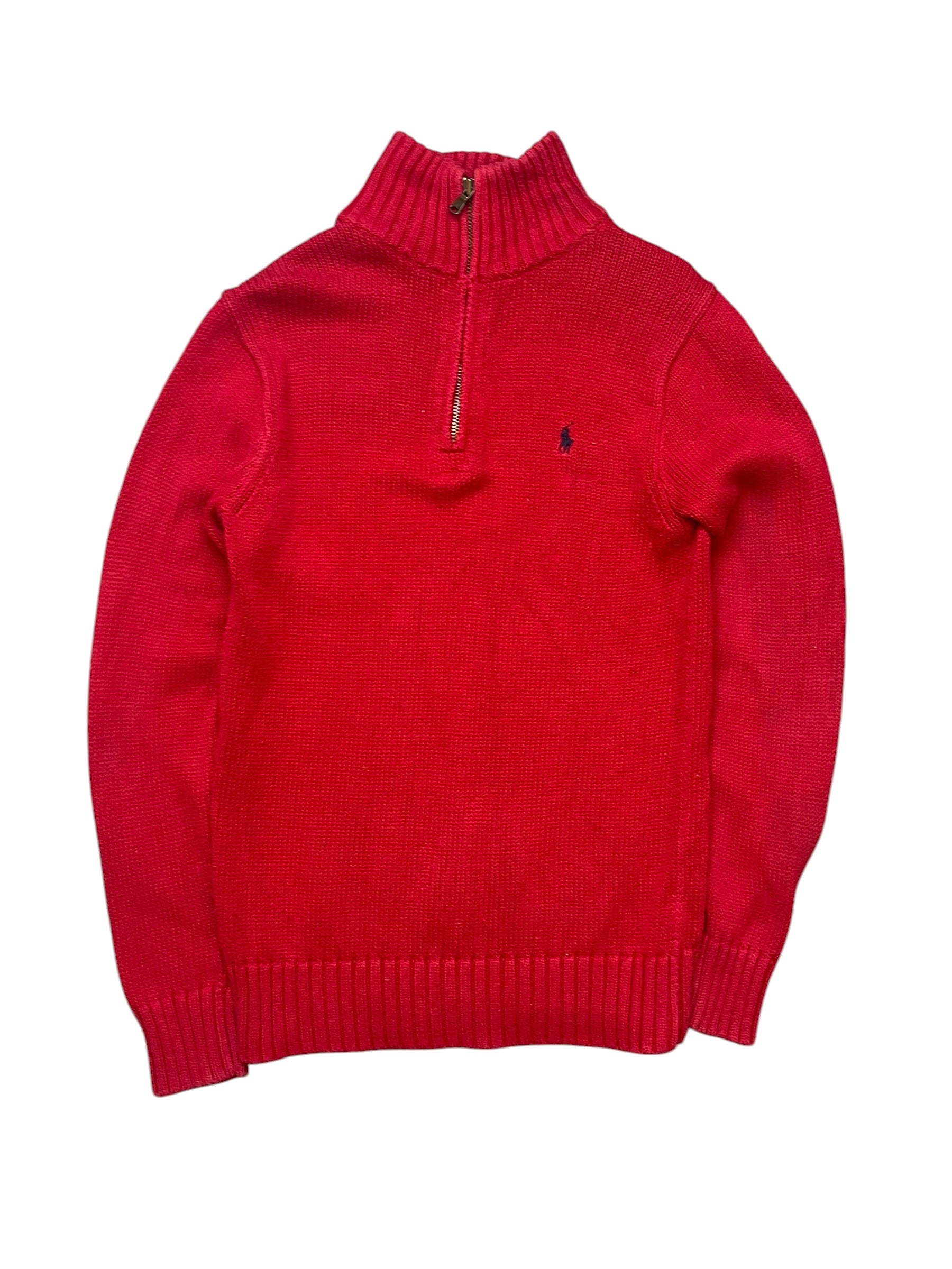 Polo Ralph Lauren Red Knitted Half Zip (Women S - Men XXS)