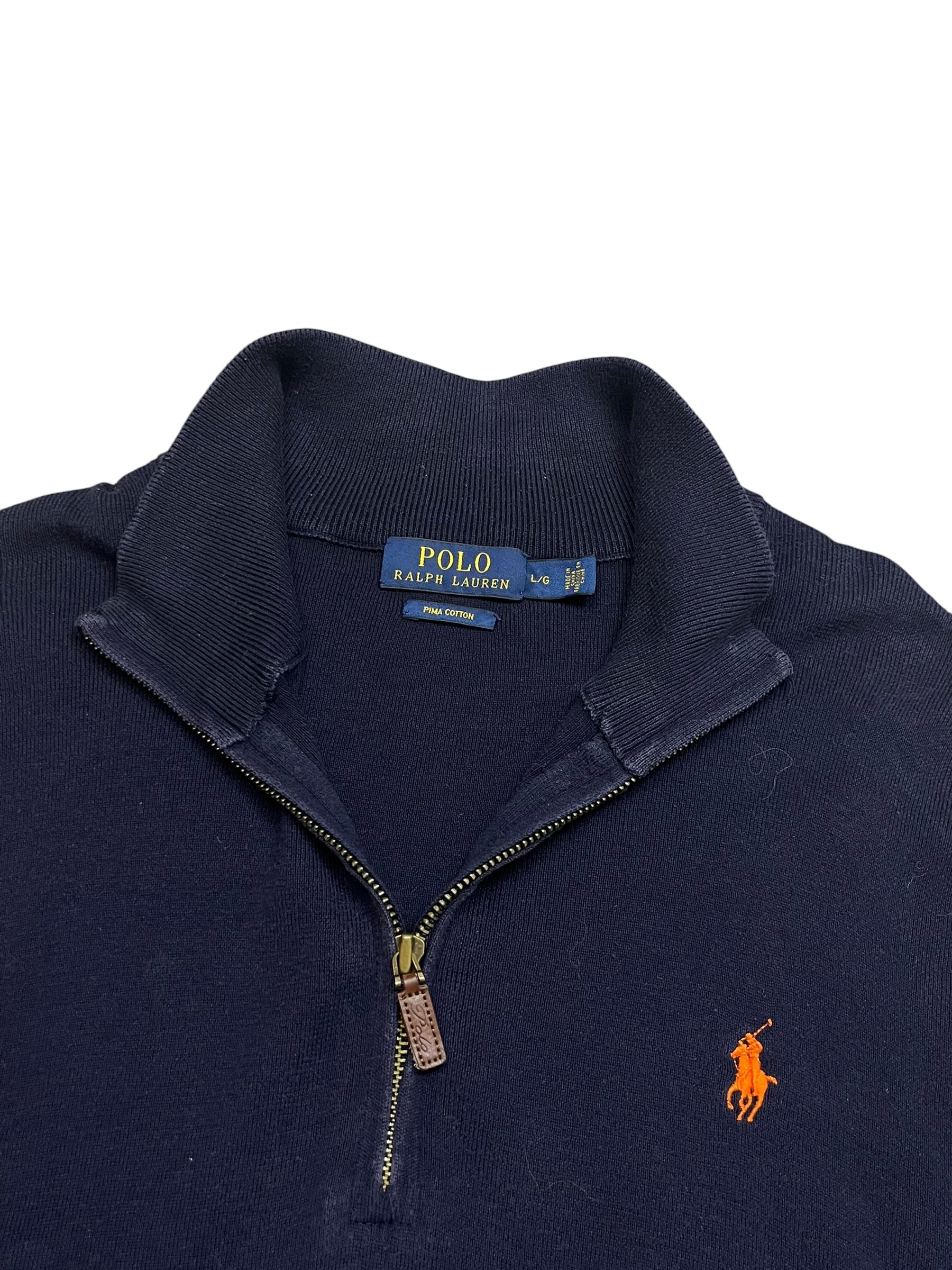 Polo Ralph Lauren Pima Cotton Quarter Zip Pulover (L)
