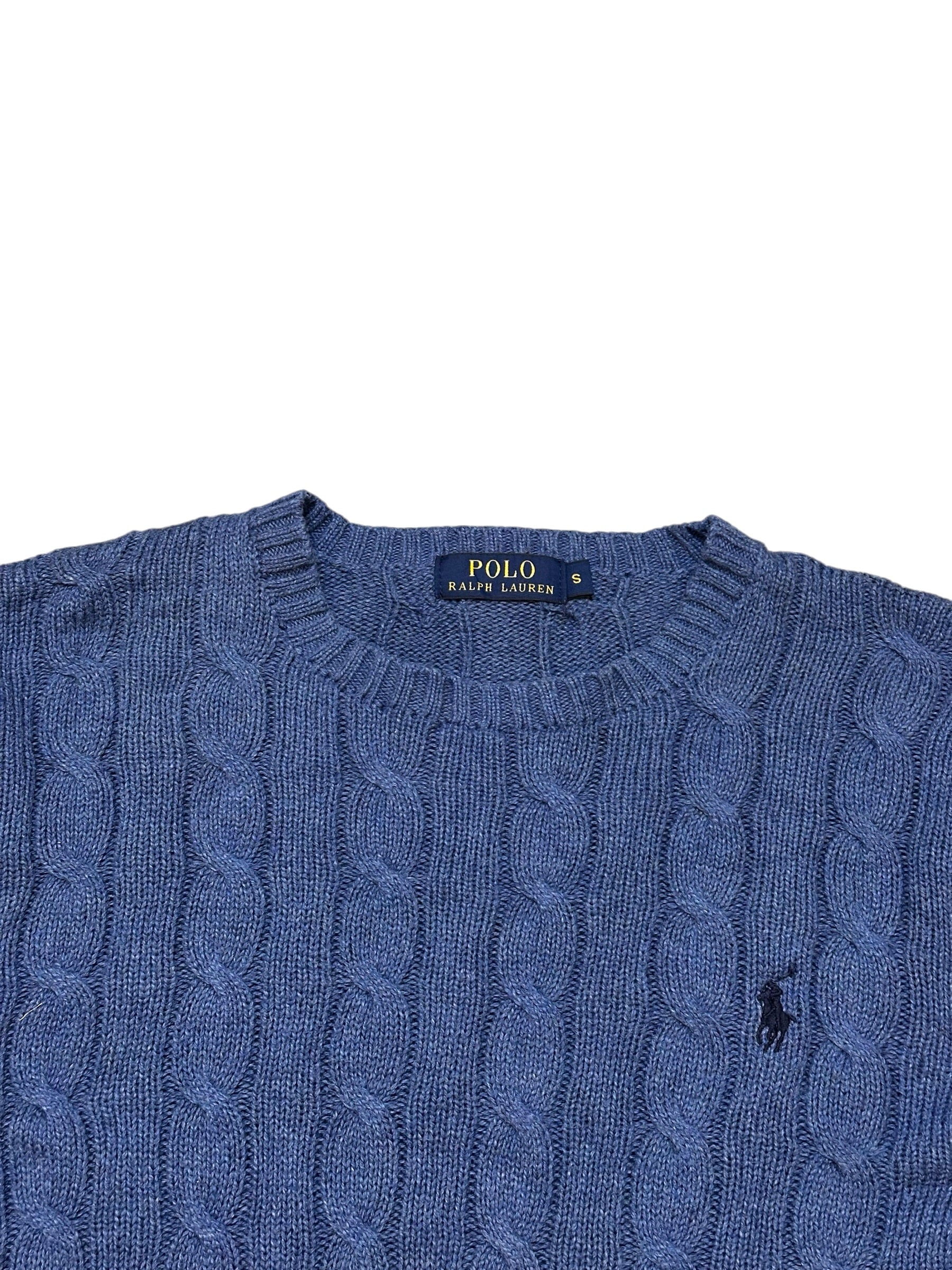 Polo Ralph Lauren Blue Cable Knit Crewneck (S)