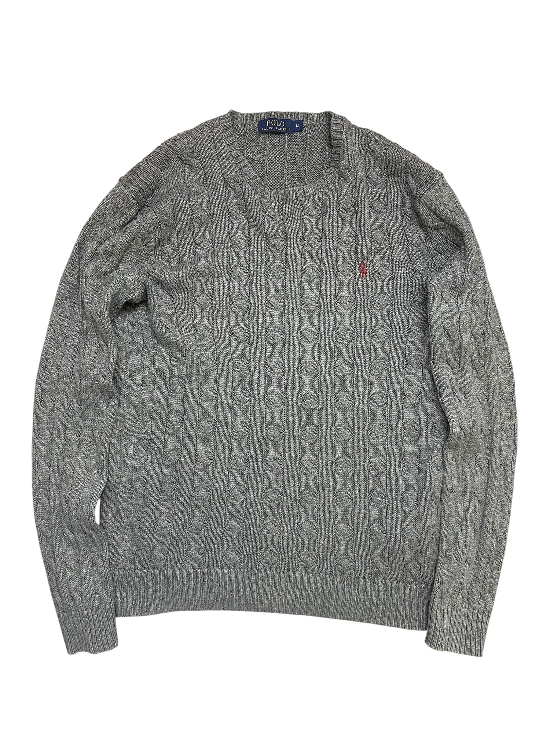 Polo Ralph Lauren Grey Cable Knit Crewneck (M)