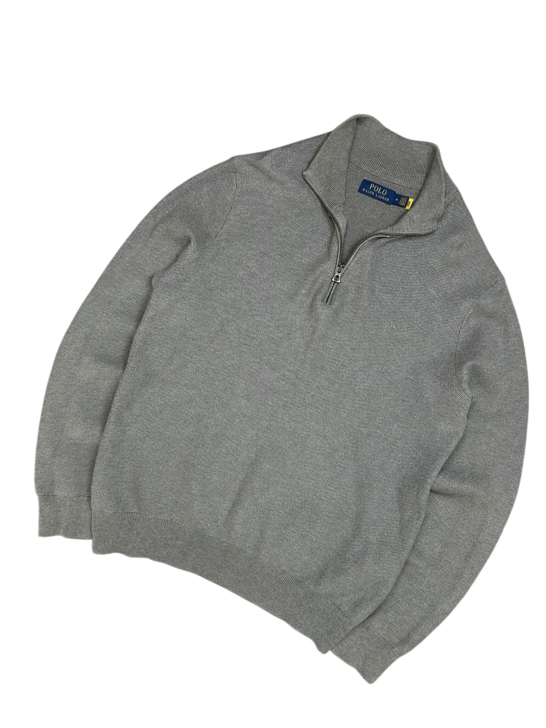 Polo Ralph Lauren PREMIUM Mesh-Knit 1/4 Quarter Zip Pulover (M)