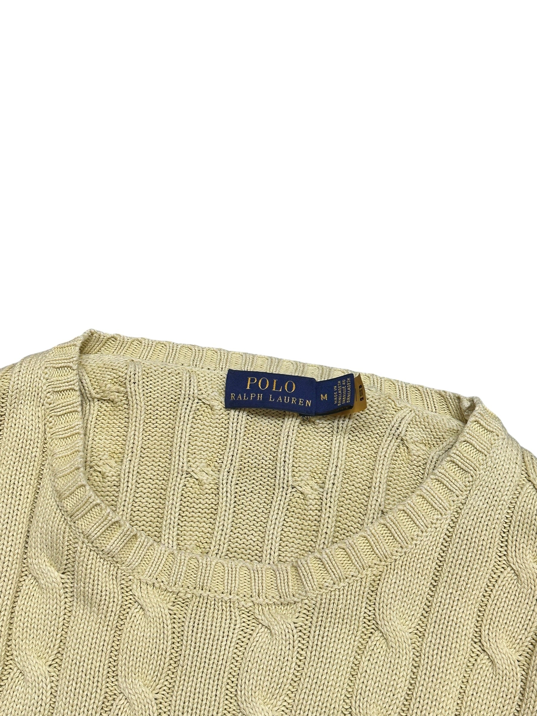 Polo Ralph Lauren Cream Cable Knit Crewneck (Women M)