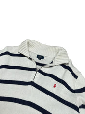 Polo Ralph Lauren Striped 1/4 Quarter Zip Knit Pulover (M)