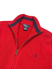 Polo Ralph Lauren Red Full Zip Knit Pulover (M)