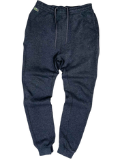 Sötétkék Lacoste jogger melegítőnadrág hímzett krokodil logóval, vintage streetwear stílus