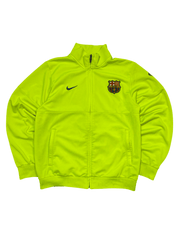 Neonsárga vintage Nike Barcelona melegítő felső, hímzett címerrel és cipzáros nyakkal
