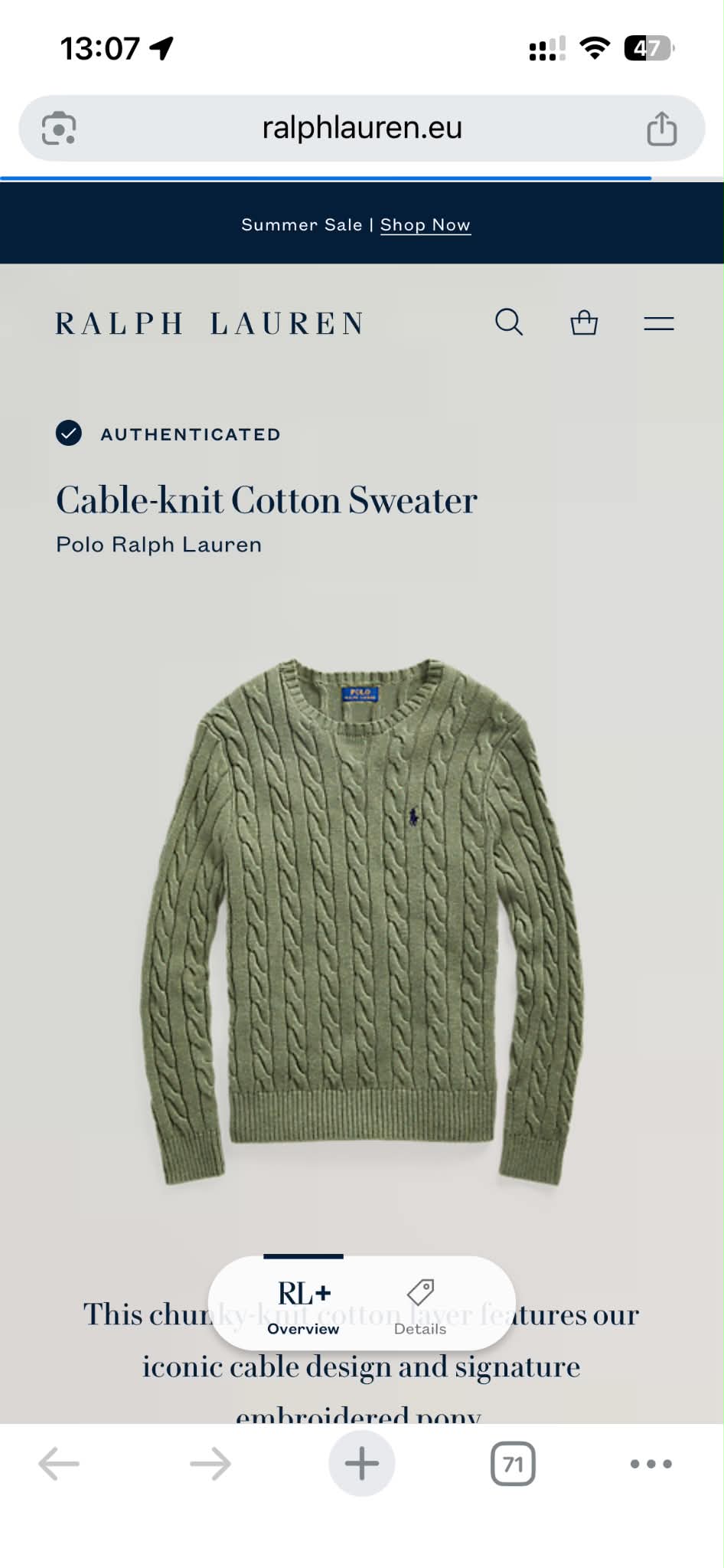 Polo Ralph Lauren Crewneck (S)