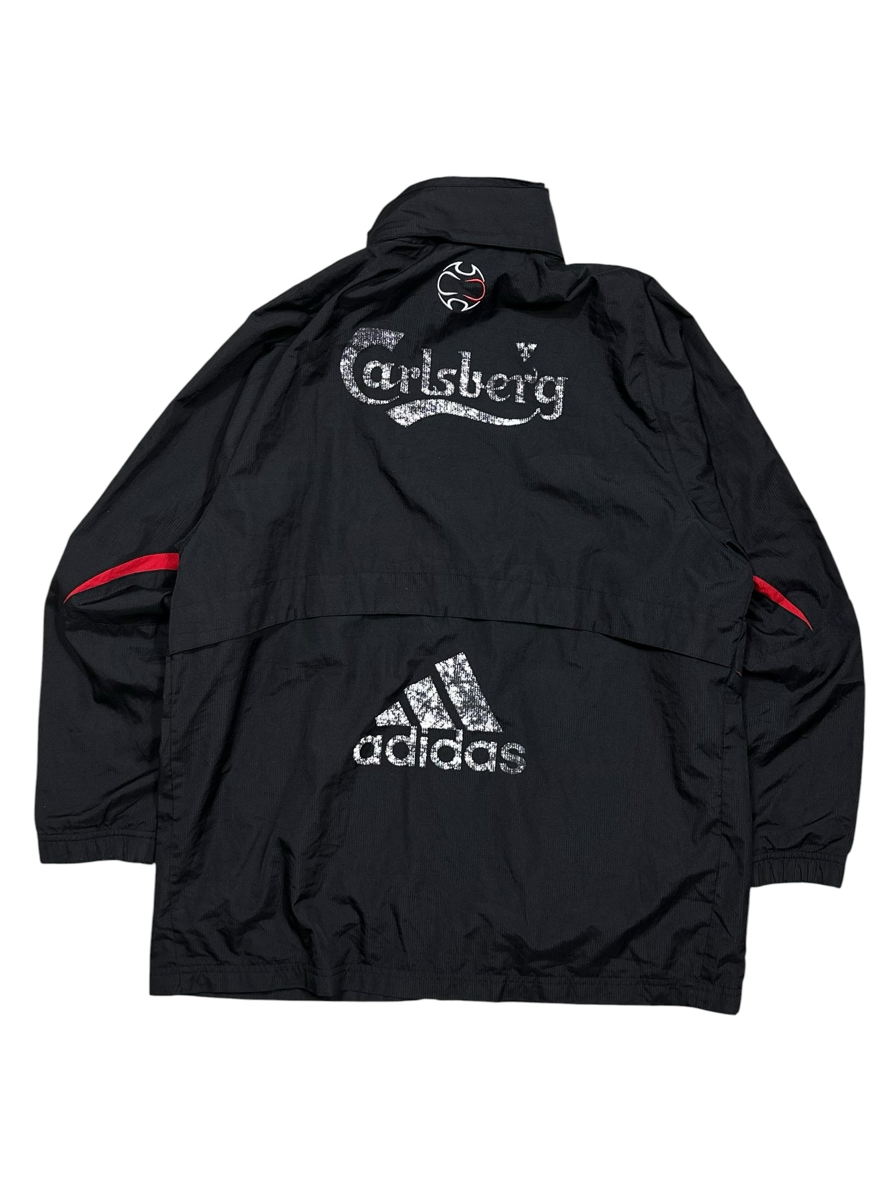 Candy Streetwear vintage fekete Adidas Liverpool FC széldzseki kopottas Carlsberg felirattal a hátán