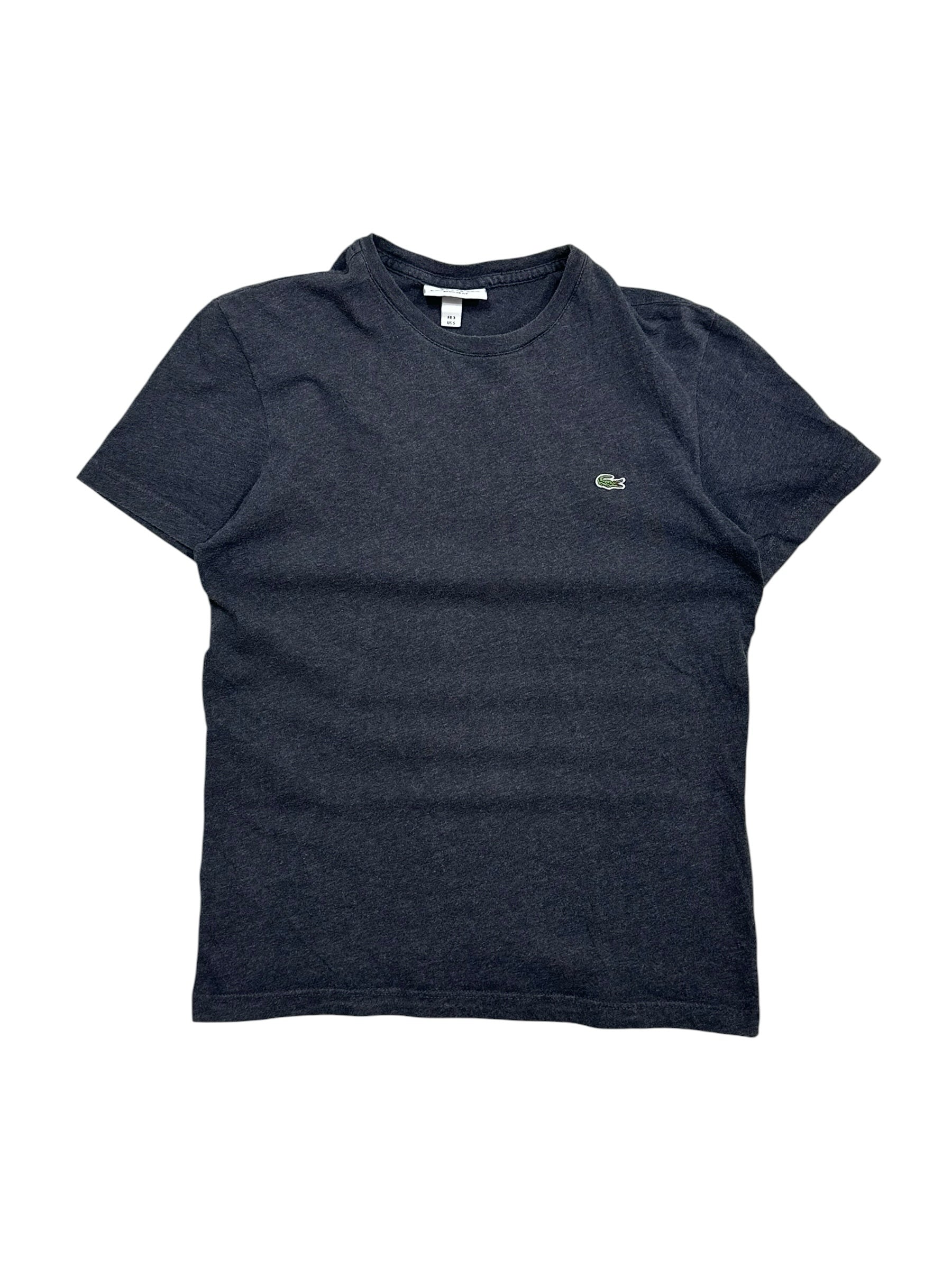 Candy Streetwear sötétszürke melírozott Lacoste férfi pamut póló hímzett krokodil logóval