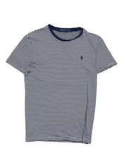 Candy Streetwear Polo Ralph Lauren sötétkék-fehér csíkos pamut férfi póló hímzett logóval