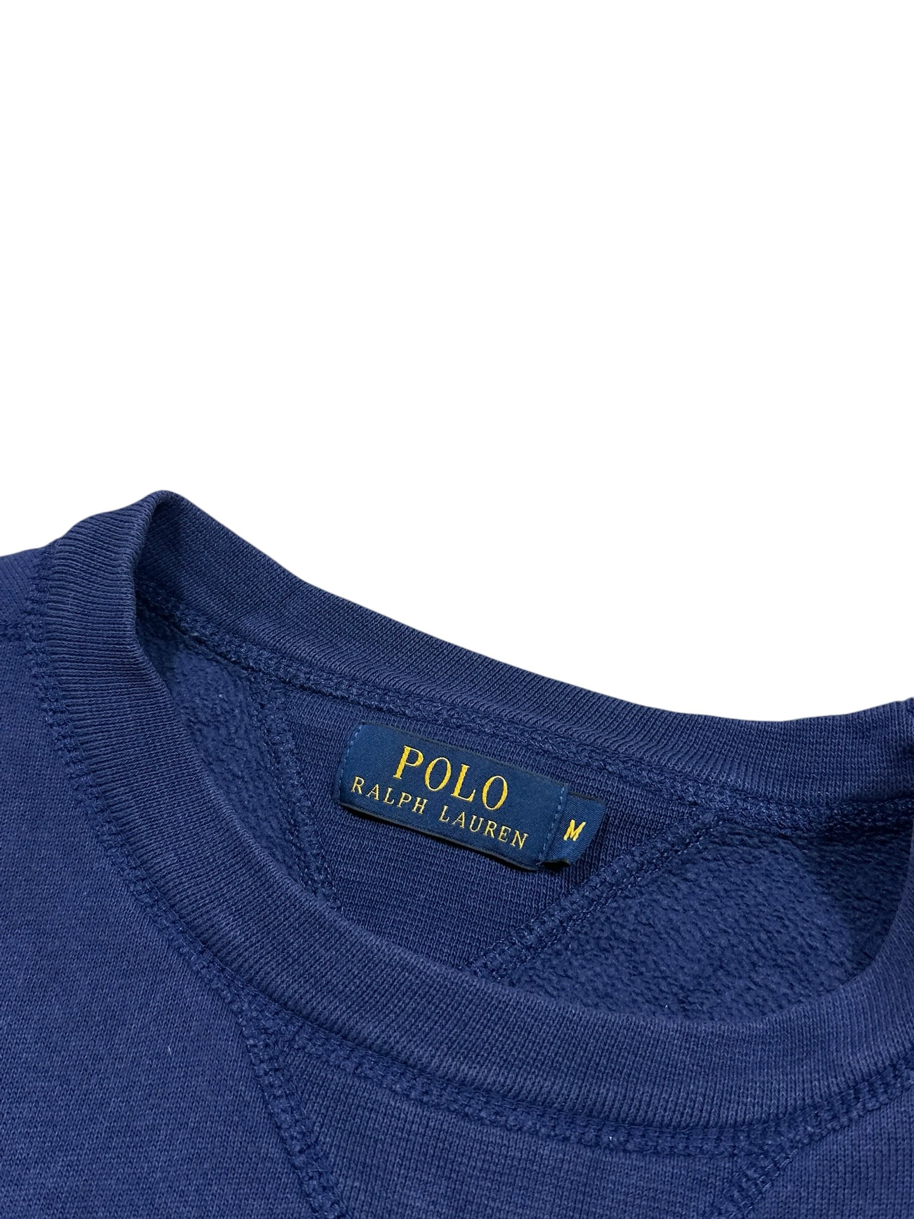 Candy Streetwear sötétkék Polo Ralph Lauren férfi pulóver belső márkajelzéssel és kerek nyakkivágással