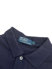 Candy Streetwear sötétkék Polo by Ralph Lauren piké póló gallérja és márkajelzett címkéje