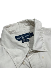 Candy Streetwear krémszínű Ralph Lauren Blaire 100% pamut férfi ing gombos gallérral és márkajelzéssel