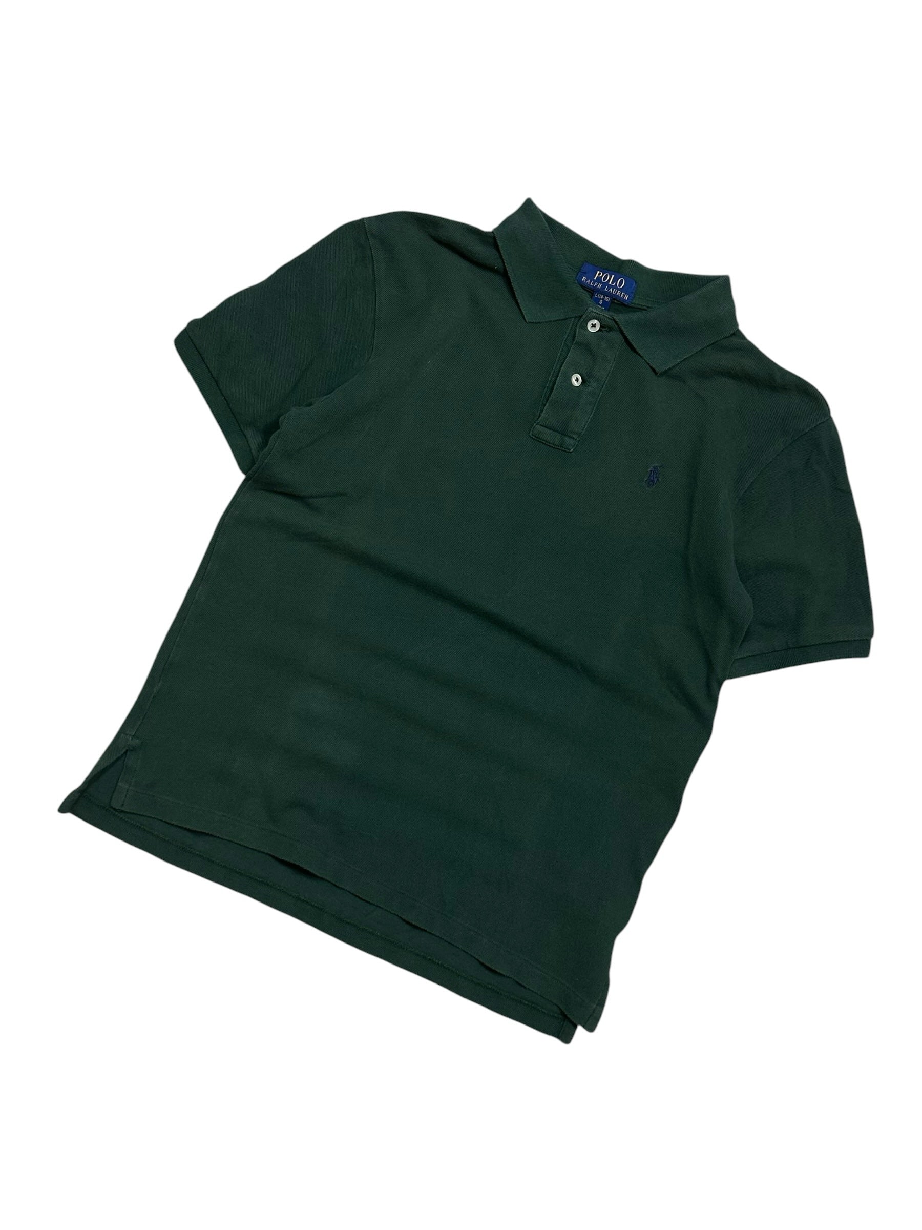 Candy Streetwear sötétzöld Polo Ralph Lauren pamut piké pólóing hímzett logóval és galléros nyakkal