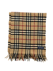 Barna kockás vintage sál, rojtokkal, Burberry címkével, streetwear kiegészítő