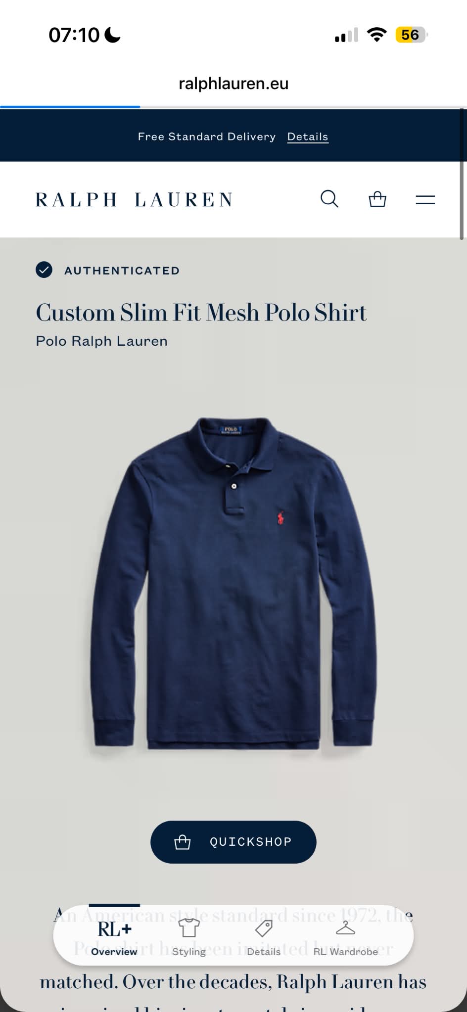 Polo Ralph Lauren Longsleeve Poloshirt (XL)