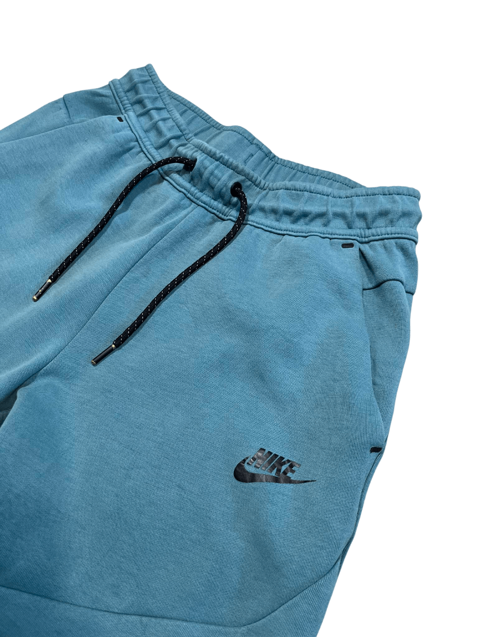 Kék Nike pamut streetwear melegítőnadrág, húzózsinórral, prémium vintage stílusban